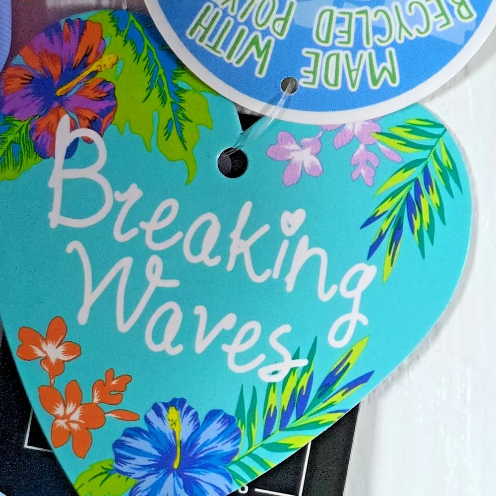Breaking Waves Girls Sz 14 One Piece Swimsuit Floral Cutout UPF 50+ Monokini NWT